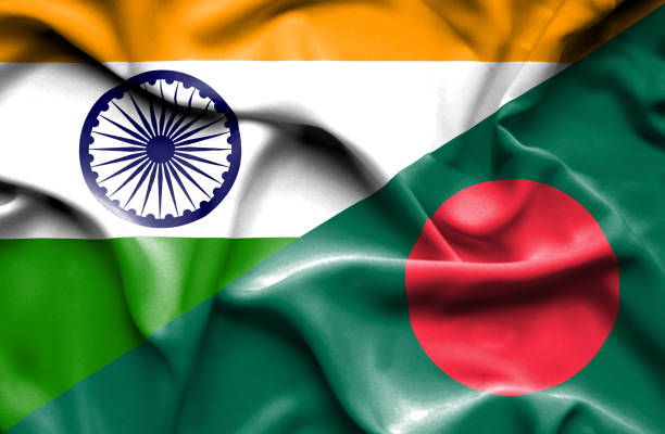 Waving flag of Bangladesh and
